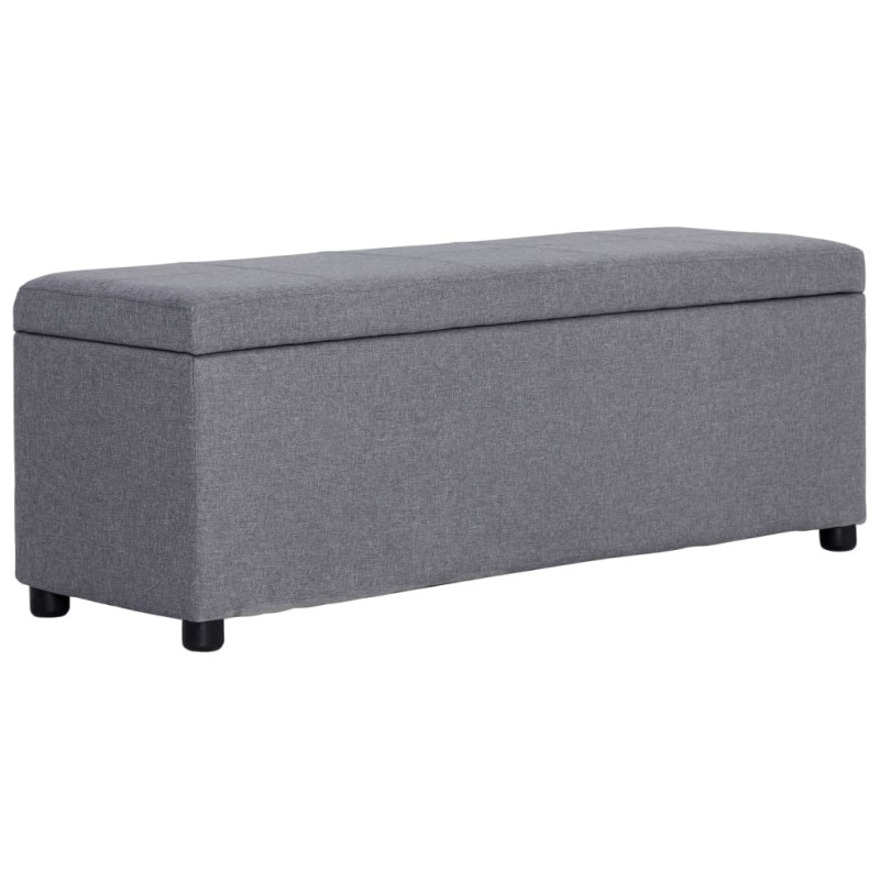 Bank mit Staufach 116 cm Hellgrau Polyester Bank mit Staufach 116 cm Hellgrau Polyester