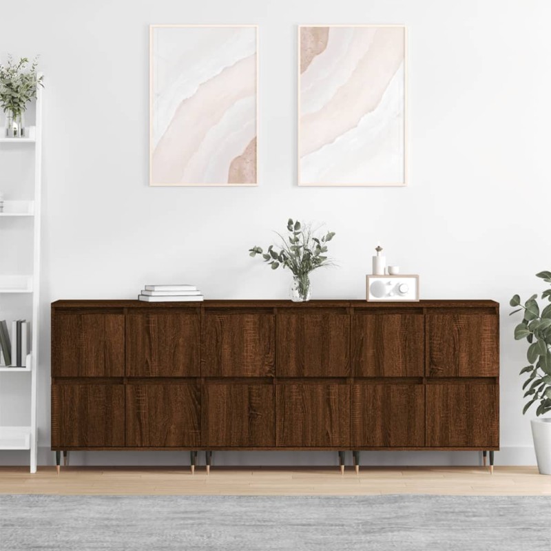 Sideboards 3 Stk. Braun Eichen-Optik Holzwerkstoff Sideboards 3 Stk. Braun Eichen-Optik Holzwerkstoff