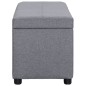 Bank mit Staufach 116 cm Hellgrau Polyester Bank mit Staufach 116 cm Hellgrau Polyester
