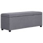Bank mit Staufach 116 cm Hellgrau Polyester Bank mit Staufach 116 cm Hellgrau Polyester