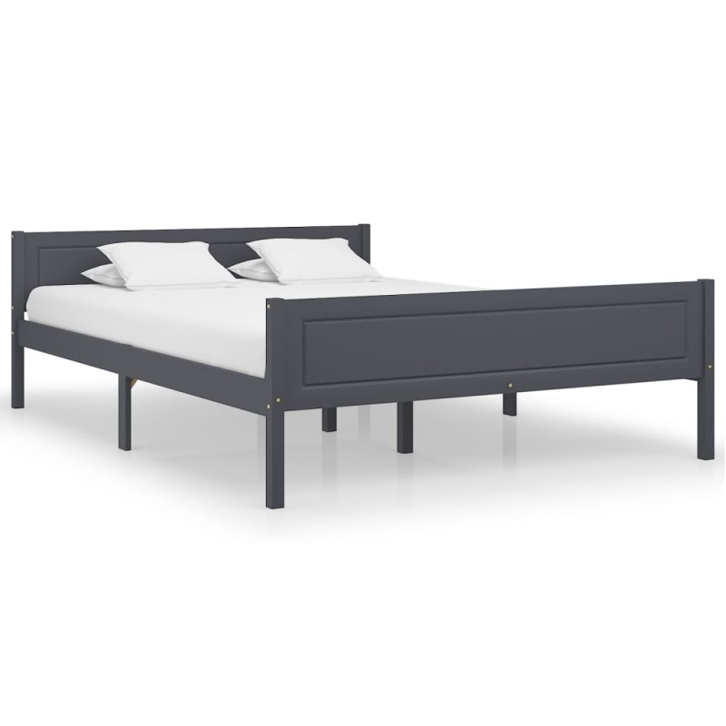 vidaXL Massivholzbett Kiefer Grau 160x200 cm vidaXL Massivholzbett Kiefer Grau 160x200 cm