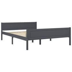 vidaXL Massivholzbett Kiefer Grau 160x200 cm 