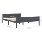 vidaXL Massivholzbett Kiefer Grau 160x200 cm vidaXL Massivholzbett Kiefer Grau 160x200 cm
