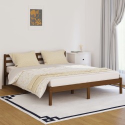 vidaXL Massivholzbett Kiefer 160x200 cm Honigbraun