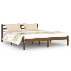 vidaXL Massivholzbett Kiefer 160x200 cm Honigbraun
