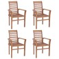 vidaXL Essstühle 4 Stk. Stapelbar Massivholz Teak vidaXL Essstühle 4 Stk. Stapelbar Massivholz Teak