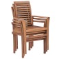 vidaXL Essstühle 4 Stk. Stapelbar Massivholz Teak vidaXL Essstühle 4 Stk. Stapelbar Massivholz Teak