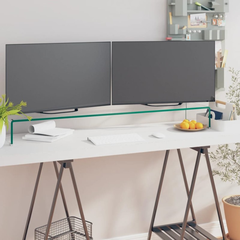 vidaXL TV-Tisch/Bildschirmerhöhung Glas Transparent 110x30x13 cm vidaXL TV-Tisch/Bildschirmerhöhung Glas Transparent 110x30x13 cm
