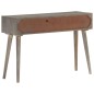 vidaXL Konsolentisch Grau 110x35x75 cm Raues Mango-Massivholz
