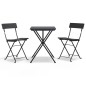 vidaXL 3-tlg. Bistro-Set Klappbar Schwarz Poly Rattan vidaXL 3-tlg. Bistro-Set Klappbar Schwarz Poly Rattan