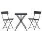 vidaXL 3-tlg. Bistro-Set Klappbar Schwarz Poly Rattan vidaXL 3-tlg. Bistro-Set Klappbar Schwarz Poly Rattan