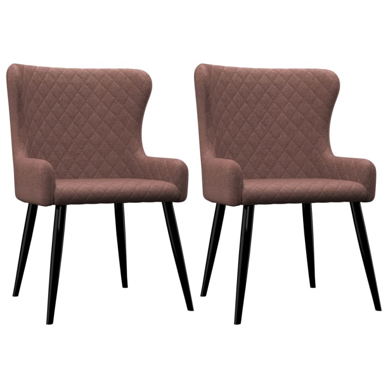 Esszimmerstühle 2 Stk. Braun Stoff Esszimmerstühle 2 Stk. Braun Stoff