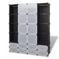 vidaXL Modularer Schrank mit 18 Fächern schwarz/weiß 37x146x180,5cm vidaXL Modularer Schrank mit 18 Fächern schwarz/weiß 37x146x180,5cm