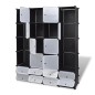 vidaXL Modularer Schrank mit 18 Fächern schwarz/weiß 37x146x180,5cm vidaXL Modularer Schrank mit 18 Fächern schwarz/weiß 37x146x180,5cm