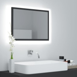 vidaXL LED-Badspiegel Grau 60x8,5x37 cm Acryl