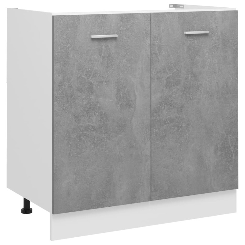 vidaXL Spülenunterschrank Betongrau 80x46x81,5 cm Holzwerkstoff vidaXL Spülenunterschrank Betongrau 80x46x81,5 cm Holzwerkstoff