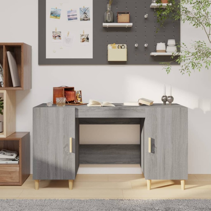 vidaXL Schreibtisch Grau Sonoma 140x50x75 cm Holzwerkstoff vidaXL Schreibtisch Grau Sonoma 140x50x75 cm Holzwerkstoff