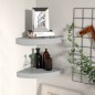 vidaXL Eck-Schweberegale 2 Stk. Grau 25x25x3,8 cm MDF vidaXL Eck-Schweberegale 2 Stk. Grau 25x25x3,8 cm MDF
