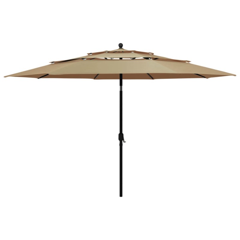 vidaXL Sonnenschirm mit Aluminium-Mast 3-lagig Taupe 3,5 m vidaXL Sonnenschirm mit Aluminium-Mast 3-lagig Taupe 3,5 m