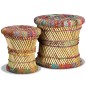 vidaXL Hocker mit Chindi-Details 2 Stk. Mehrfarbig Bambus vidaXL Hocker mit Chindi-Details 2 Stk. Mehrfarbig Bambus