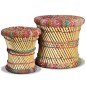 vidaXL Hocker mit Chindi-Details 2 Stk. Mehrfarbig Bambus vidaXL Hocker mit Chindi-Details 2 Stk. Mehrfarbig Bambus