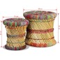 vidaXL Hocker mit Chindi-Details 2 Stk. Mehrfarbig Bambus vidaXL Hocker mit Chindi-Details 2 Stk. Mehrfarbig Bambus