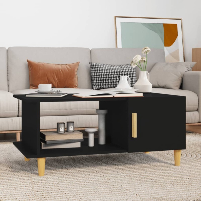 vidaXL Couchtisch Schwarz 90x50x40 cm Holzwerkstoff vidaXL Couchtisch Schwarz 90x50x40 cm Holzwerkstoff