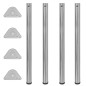4 höhenverstellbare Tischbeine Nickel gebürstet 870 mm 4 höhenverstellbare Tischbeine Nickel gebürstet 870 mm