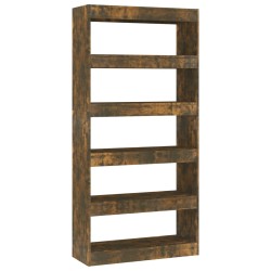 vidaXL Bücherregal/Raumteiler Räuchereiche 80x30x166 cm Holzwerkstoff