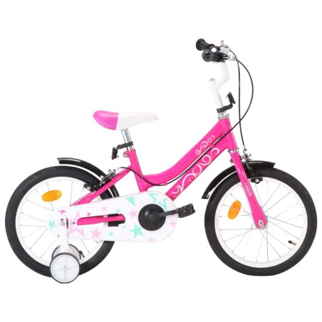 vidaXL Kinderfahrrad 16 Zoll Schwarz und Rosa