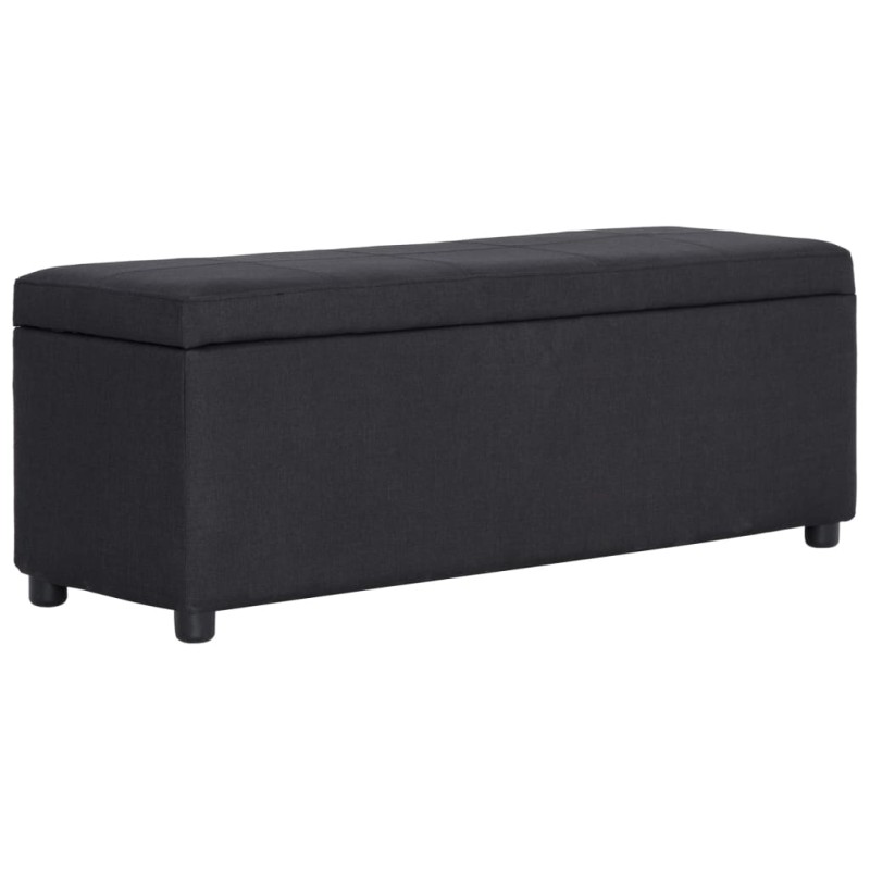 Bank mit Staufach 116 cm Schwarz Polyester Bank mit Staufach 116 cm Schwarz Polyester