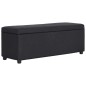 Bank mit Staufach 116 cm Schwarz Polyester Bank mit Staufach 116 cm Schwarz Polyester
