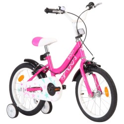 vidaXL Kinderfahrrad 16 Zoll Schwarz und Rosa