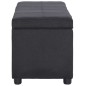 Bank mit Staufach 116 cm Schwarz Polyester Bank mit Staufach 116 cm Schwarz Polyester