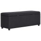Bank mit Staufach 116 cm Schwarz Polyester Bank mit Staufach 116 cm Schwarz Polyester