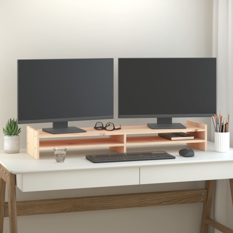 vidaXL Monitorständer 100x27x15 cm Massivholz Kiefer vidaXL Monitorständer 100x27x15 cm Massivholz Kiefer