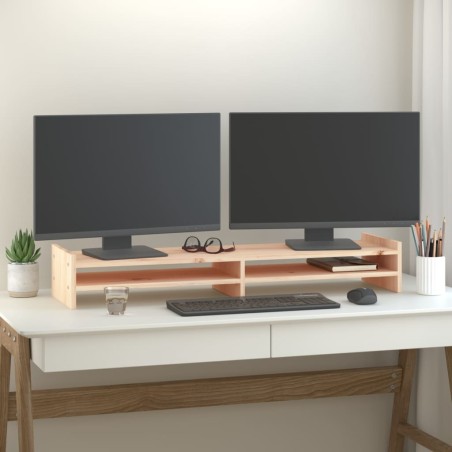 vidaXL Monitorständer 100x27x15 cm Massivholz Kiefer