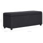 Bank mit Staufach 116 cm Schwarz Polyester Bank mit Staufach 116 cm Schwarz Polyester