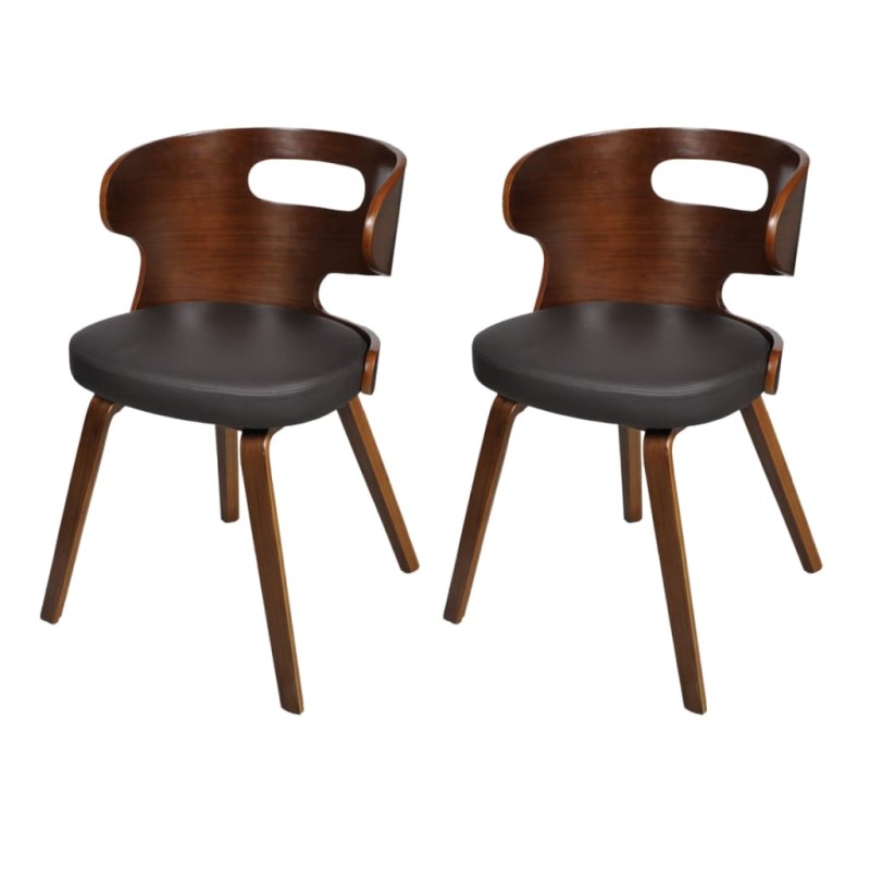 vidaXL Esszimmerstühle 2 Stk. Braun Kunstleder vidaXL Esszimmerstühle 2 Stk. Braun Kunstleder