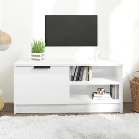 vidaXL TV-Schrank Hochglanz-Weiß 80x35x36,5 cm Holzwerkstoff