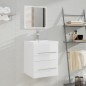 vidaXL Badschrank mit Spiegel Hochglanz-Weiß 41x38,5x48 cm vidaXL Badschrank mit Spiegel Hochglanz-Weiß 41x38,5x48 cm