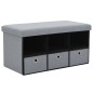 Faltbare Sitzbank Leinenoptik 76×38×38 cm Hellgrau Faltbare Sitzbank Leinenoptik 76×38×38 cm Hellgrau