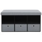 Faltbare Sitzbank Leinenoptik 76×38×38 cm Hellgrau Faltbare Sitzbank Leinenoptik 76×38×38 cm Hellgrau