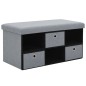 Faltbare Sitzbank Leinenoptik 76×38×38 cm Hellgrau Faltbare Sitzbank Leinenoptik 76×38×38 cm Hellgrau