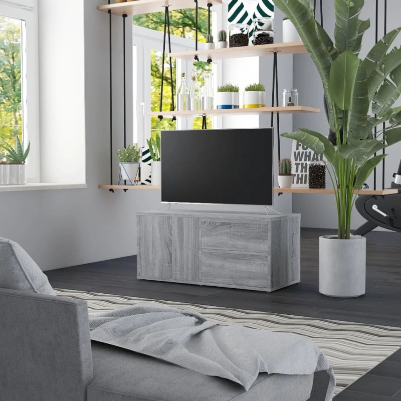 vidaXL TV-Schrank Grau Sonoma 80x34x36 cm Holzwerkstoff vidaXL TV-Schrank Grau Sonoma 80x34x36 cm Holzwerkstoff