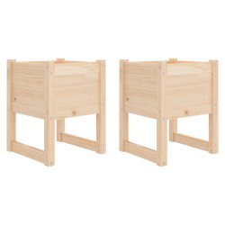 vidaXL Pflanzkübel 2 Stk. 40x40x52,5 cm Massivholz Kiefer