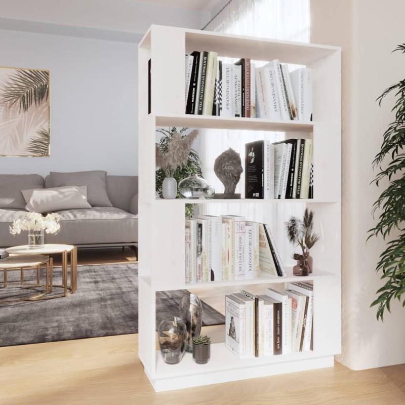vidaXL Bücherregal/Raumteiler Weiß 80x25x132 cm Massivholz Kiefer vidaXL Bücherregal/Raumteiler Weiß 80x25x132 cm Massivholz Kiefer