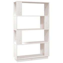 vidaXL Bücherregal/Raumteiler Weiß 80x25x132 cm Massivholz Kiefer