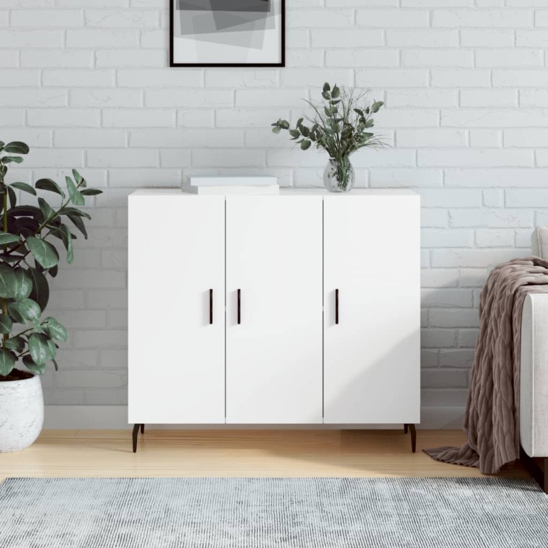 vidaXL Sideboard Weiß 90x34x80 cm Holzwerkstoff vidaXL Sideboard Weiß 90x34x80 cm Holzwerkstoff