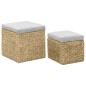 Ottoman-Set 2 Stk. Seegras Grau Ottoman-Set 2 Stk. Seegras Grau